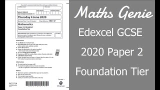 Edexcel GCSE Maths 2020 Foundation Exam Paper 2 Walkthrough [upl. by Schechinger]