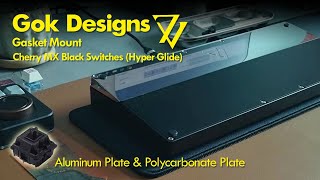 Gok 7V Alu plate VS Polycarbonate Plate Cherry MX Blacks  No Foams  Foamless Typing Sound Test [upl. by Elime]