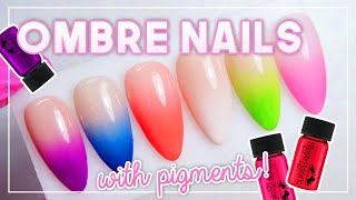 How To Do Ombre Nails With Pigments  Gel Nail Art Tutorial [upl. by Etra27]