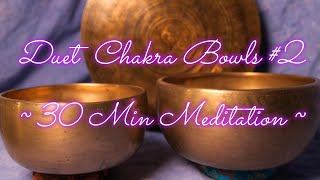 DUET CHAKRA BOWLS 2  HEAL 2 CHAKRAS FAST  ROOT1ST amp HEART CHAKRAS  30 MIN TEMPLESOUNDSNET [upl. by Dela]