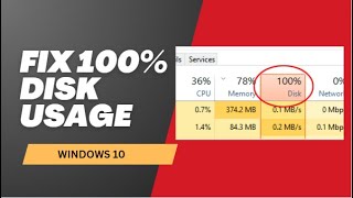 Fix 100 Disk usage  Windows 10 [upl. by Oramlub]