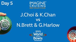 World Indoor Bowls Championship 2023  JChoi amp KChan vs NBrett amp GHarlow  Day 5 Match 2 [upl. by Pattin]