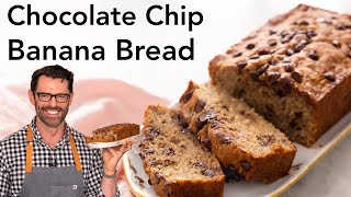 EASY Chocolate Chip Banana Bread Recipe [upl. by Dorthea671]