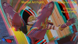 3D Anaglyph RedCyan Best Pop Out Effect  Martial Art Fight [upl. by Renell750]