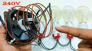 How to make free energy generator 240v powerful electricity device with 12 V DC fan amp copper wire [upl. by Yorztif]