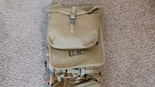 WW2 AMERICAN M1928 HAVERSACK DETAILSHOW TO [upl. by Sapowith]