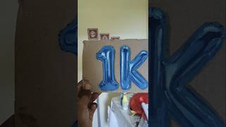 1k foil balloon painting youtubeshorts paintingoncardboad [upl. by Akinak]