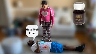 Coughing Up Blood Prank on Sister  Unbelievable Reaction🤭 [upl. by Cence]