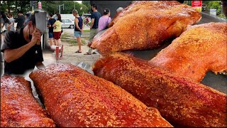 100meters Long Queue Sold Out in just 3 hours Truck Selling Crispy Roast Pork in Kuala Lumpur [upl. by Enihpesoj]