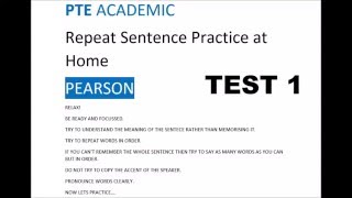 PTE REPEAT SENTENCE PRACTICE [upl. by Kyl437]