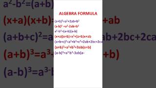 Algebra formulas shorts maths formulas [upl. by Un]