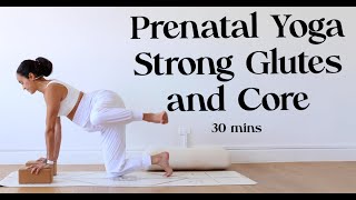 Prenatal Glutes and Core  Yoga with Katrina [upl. by Dnalyk]