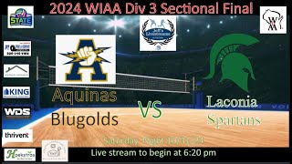 Aquinas vs Laconia WIAA Div 3 Sectional Final 110224 [upl. by Tranquada]