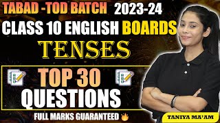 Tenses Question Practice  Board Special  Top 30 Questions  Tense in English Grammar [upl. by Druci778]