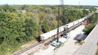 H PILE DRIVER ON THE CN CRANDIC CALF AND COW WORKING THE YARD UP BEVERLY YARD VIEWS [upl. by Nonrev]