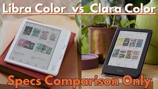 Kobo Libra Color vs Clara Color Specs Comparison Only eink Kaleido 3 [upl. by Ninerb]