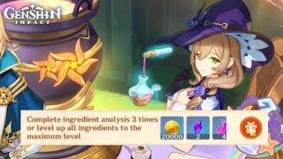 Complete ingredient analysis 3 times or level up all ingredients to the maximum level [upl. by Aynahs181]