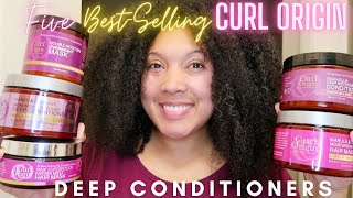 TRYING 5 BESTSELLING CURL ORIGIN DEEP CONDITIONERS ON WASH DAY  Ashkins Curls [upl. by Aicnorev139]