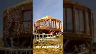 MONTAGE dune YOURTE contemporaine de 100M² en 4 JOURS  autoconstruction yourte timelapse [upl. by Ccasi]