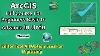 Editor Tool All Option Uses For DigitizingArcGIS For BeginnersClass 4Urduhindi [upl. by Pryor]