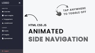 Create Animated Sidebar using HTML CSS JS  Navigation Bar [upl. by Sellihca104]