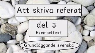 Att skriva referat del 3 grund Sva [upl. by Hampton649]