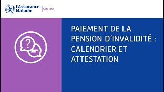 Pension dinvalidité  Paiement de la pension dinvalidité  calendrier et attestation [upl. by Ysnat]