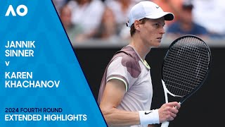 Jannik Sinner v Karen Khachanov Extended Highlights  Australian Open 2024 Fourth Round [upl. by Gerlac]