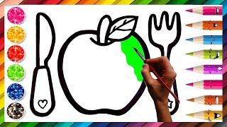 Dessiner Facilement Une Pomme Dessin Et Coloriage Apprendre les couleurs  Coloriage Magique [upl. by Rosemary]