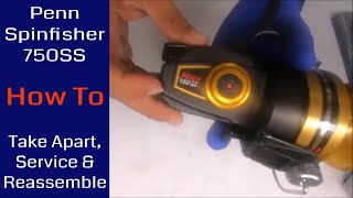 Penn Spinfisher 750SS Fishing Reel  How to take apart service and reassemble [upl. by Landmeier]