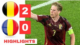 Belgium vs Romania HIGHLIGHTS amp ALL GOALS 20  De Bruyne Goal  EURO 2024 [upl. by Etnahsa630]