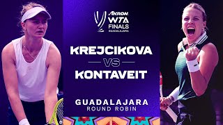 Anett Kontaveit vs Barbora Krejcikova  2021 WTA Finals Round Robin  WTA Match Highlights [upl. by Glogau]