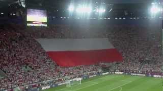 Euro 2012 Polska  Czechy hymn i wielka białoczerwona flaga [upl. by Annola]