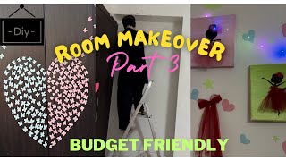 Girls Room Makeover part 3  pattern painting on wall  Cupboard Makeover ideas  Teens room decor [upl. by Noled]