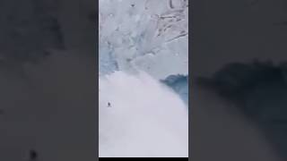 Glacier fall glacier calving Large iceberg breaking over Iceberg breaking up glacier collapse [upl. by Wernda]