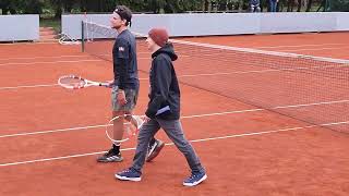 Dominic Thiem Backhand amp Serve practice after his Round 1 Win at the BMW Open Munich 2023 [upl. by Aisirtap]