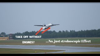 4K ATR 72500 Stroboscopic EffectWagonwheel effect During Takeoff [upl. by Nujra]