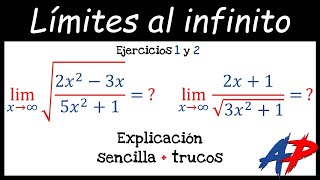 Limites al infinito con FRACCIONES y RAICES en menos de 5 min  2 ejemplos [upl. by Llevram906]