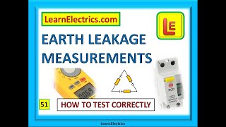 EARTH LEAKAGE MEASUREMENTS [upl. by Ingram]