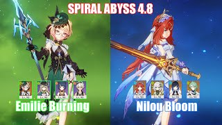 C0 Emilie Burning amp C0 Nilou Bloom  Spiral Abyss 48  Genshin Impact [upl. by Irelav]