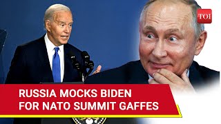 Putin Mocks Biden For NATO Gaffes Russia Blasts US President For Attacking Kremlin Boss  Watch [upl. by Ierbua]