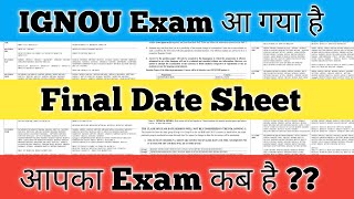 IGNOU Final Date sheet December 2024 IGNOU Exam Date sheet aa gai hai IGNOU December 2024 date sheet [upl. by Magnusson]