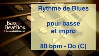 Accompagnement Blues en Do C  80 bpm  Bandeson pour ligne de basse et improvisation [upl. by Forester]