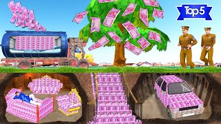 Underground Magical Money Tree House Hindi Stories Collection Police Thief Hindi Kahani Comedy Video [upl. by Uis141]