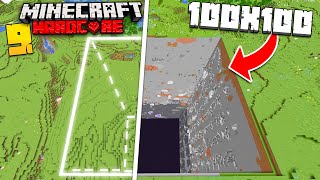 I Mined A 100x100 Hole In Minecraft Hardcore 9 [upl. by Aleksandr]