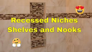 Recessed Niches shelfs and Nooks for tile showers [upl. by Anawak]