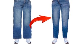 A sewing trick how to taper your jeans in 5 minutes to fit you perfectly [upl. by Harac20]