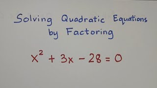 Solving Quadratic Equations by Factoring MathTeacherGon [upl. by Sivaj281]