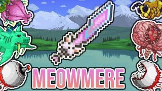 Terraria  Meowmere vs All Expert Mode Bosses [upl. by Ytak389]