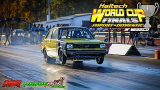 Toyota Starlet  WCF Breaks wheelie bar and launches into the sky [upl. by Noremac229]